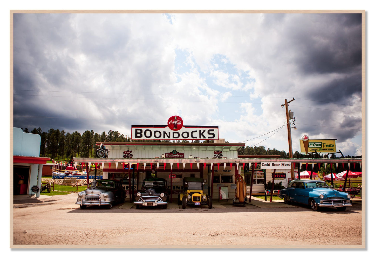 Boondocks by Dylan Ozanich, 48×72 Full Bleed Print in a Maple frame