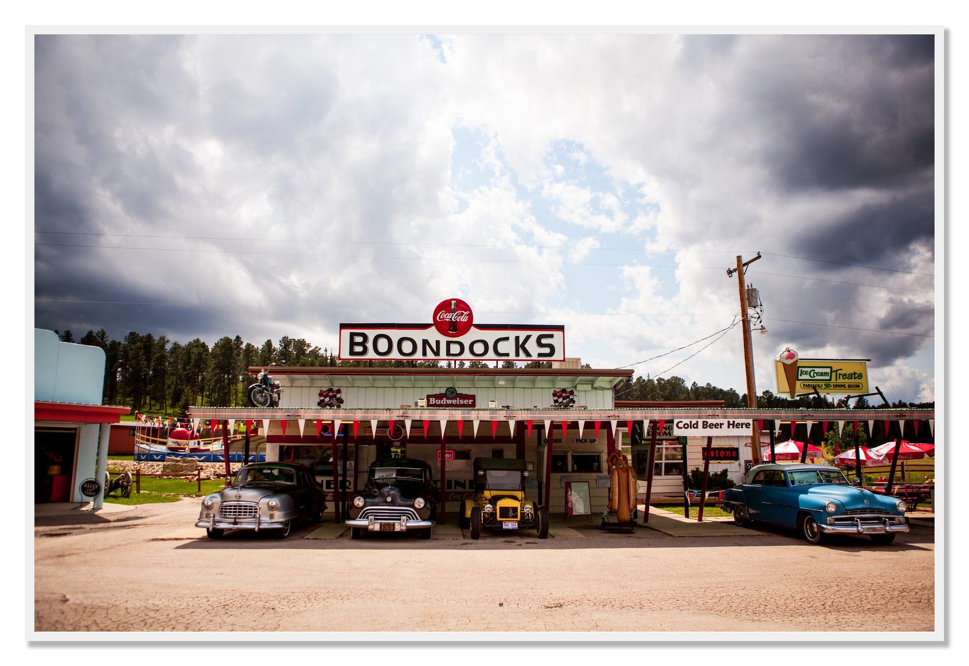 Boondocks by Dylan Ozanich, 48×72 Full Bleed Print in a White frame