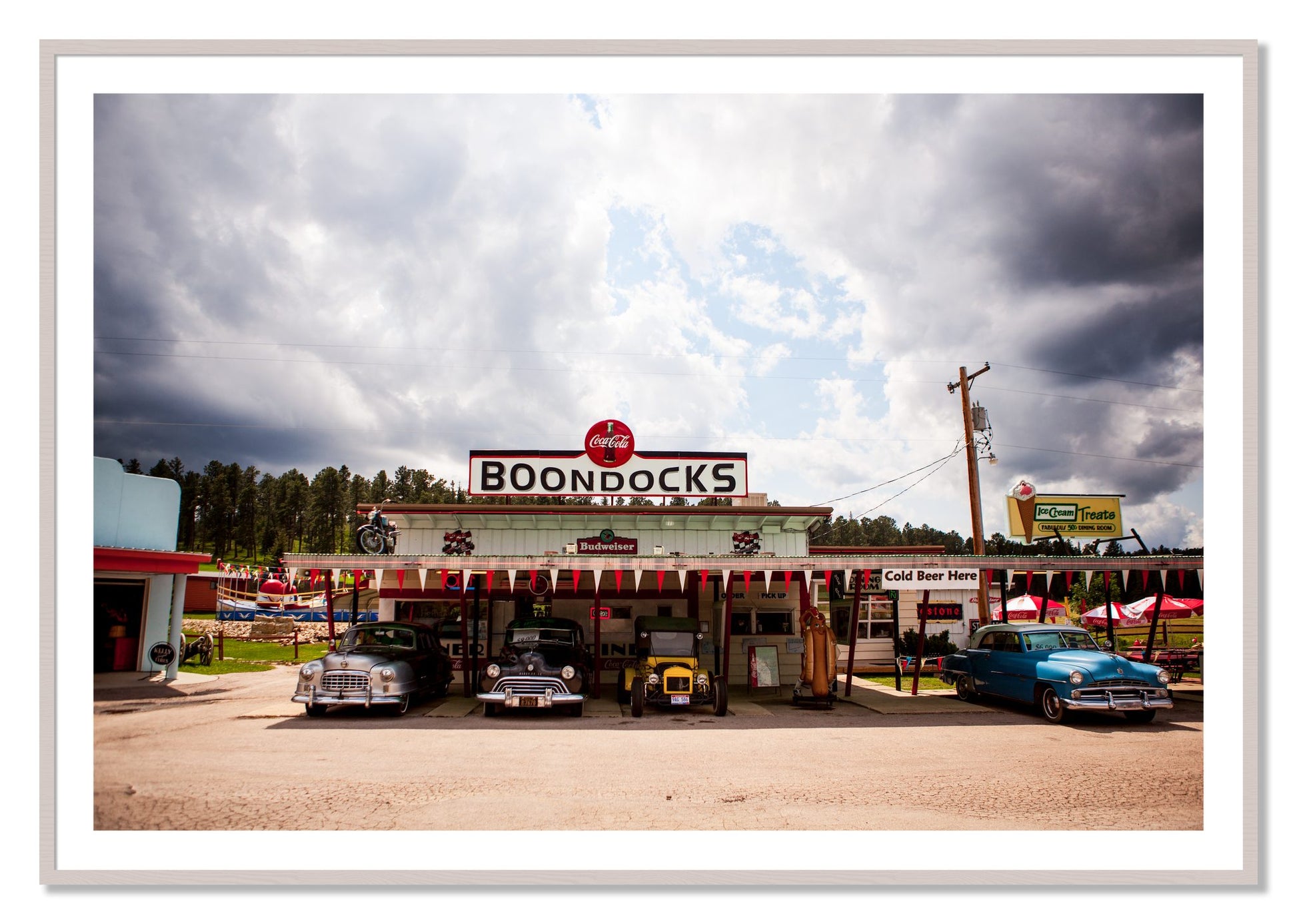 Framed photograph of Boondocks by Dylan Ozanich, White Maple frame, Borders