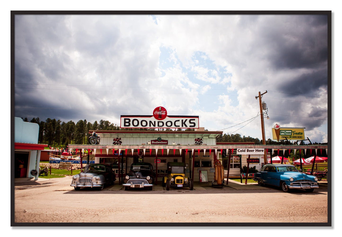 Framed photograph of Boondocks by Dylan Ozanich, Black Walnut frame, Full Bleed
