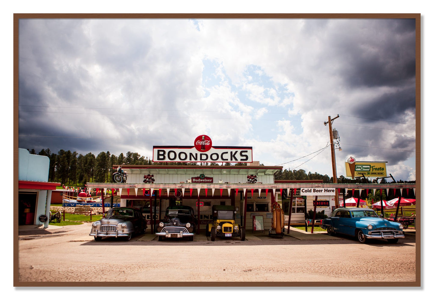Framed photograph of Boondocks by Dylan Ozanich, Walnut frame, Full Bleed