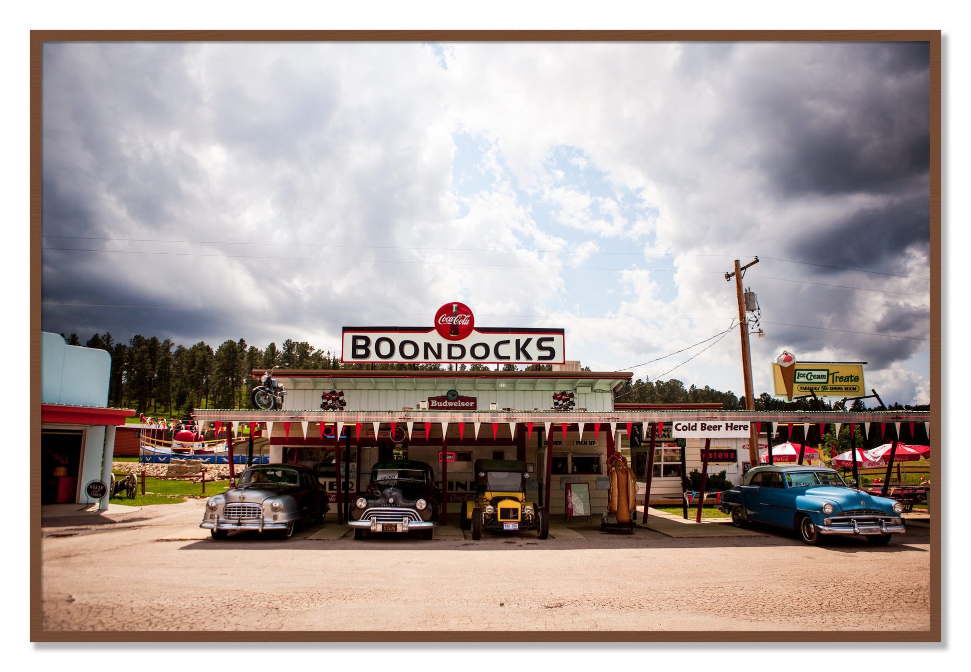 Framed photograph of Boondocks by Dylan Ozanich, Walnut frame, Full Bleed