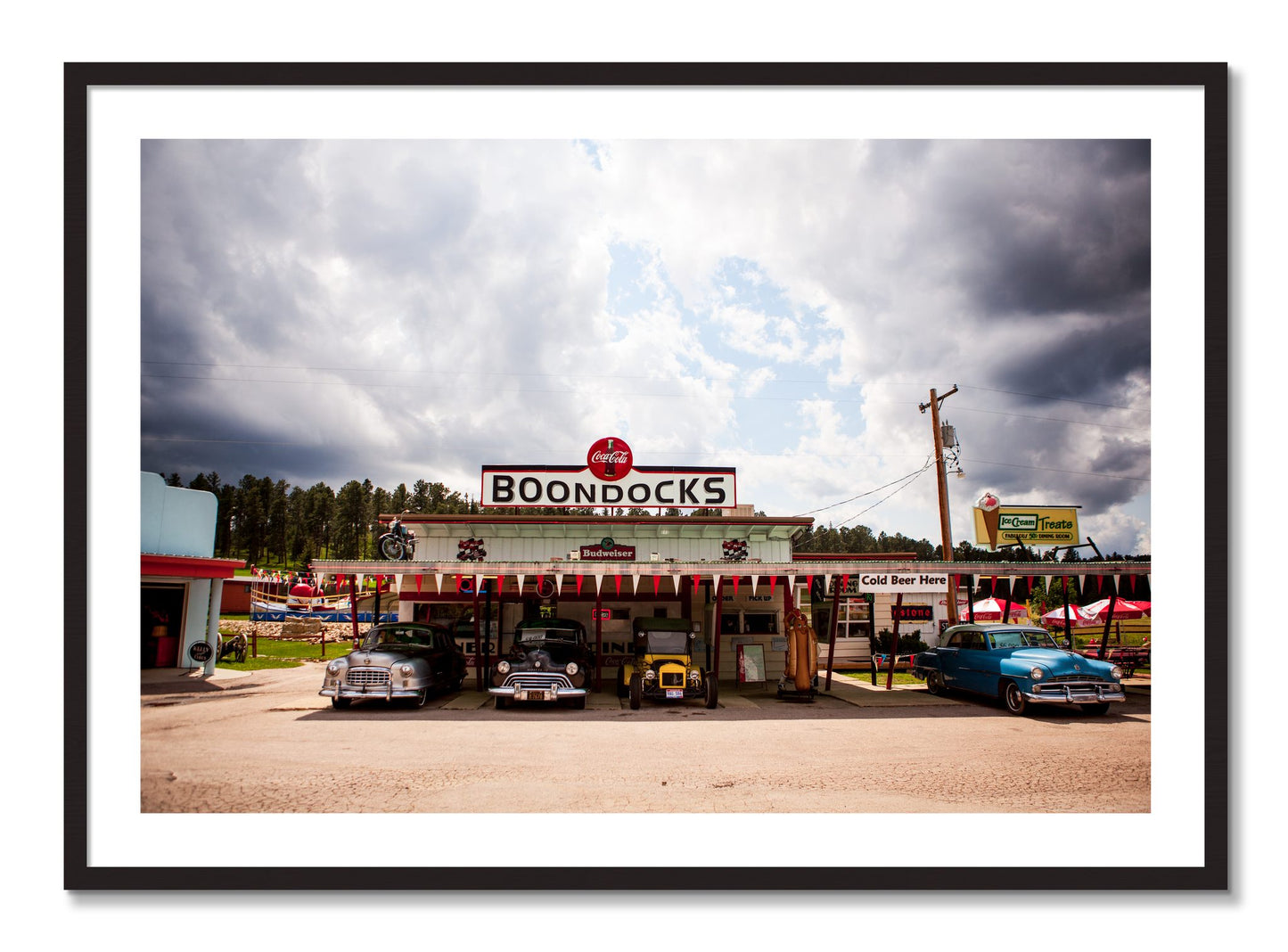 Framed photograph of Boondocks by Dylan Ozanich, Black Walnut frame, Borders
