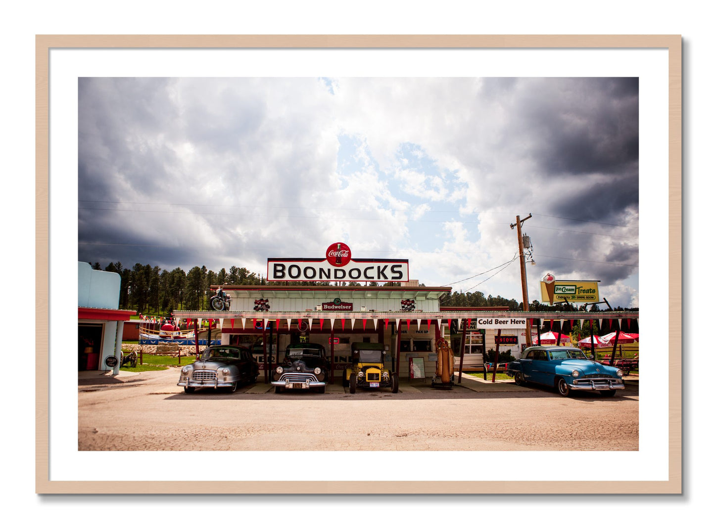 Framed photograph of Boondocks by Dylan Ozanich, Maple frame, Borders
