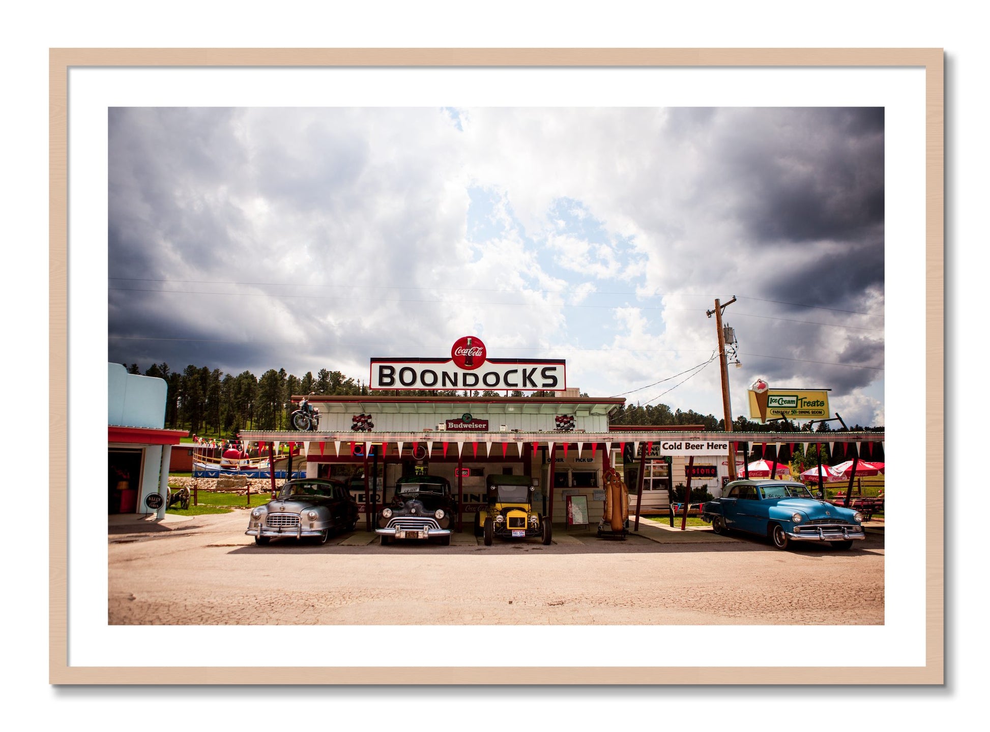 Framed photograph of Boondocks by Dylan Ozanich, Maple frame, Borders