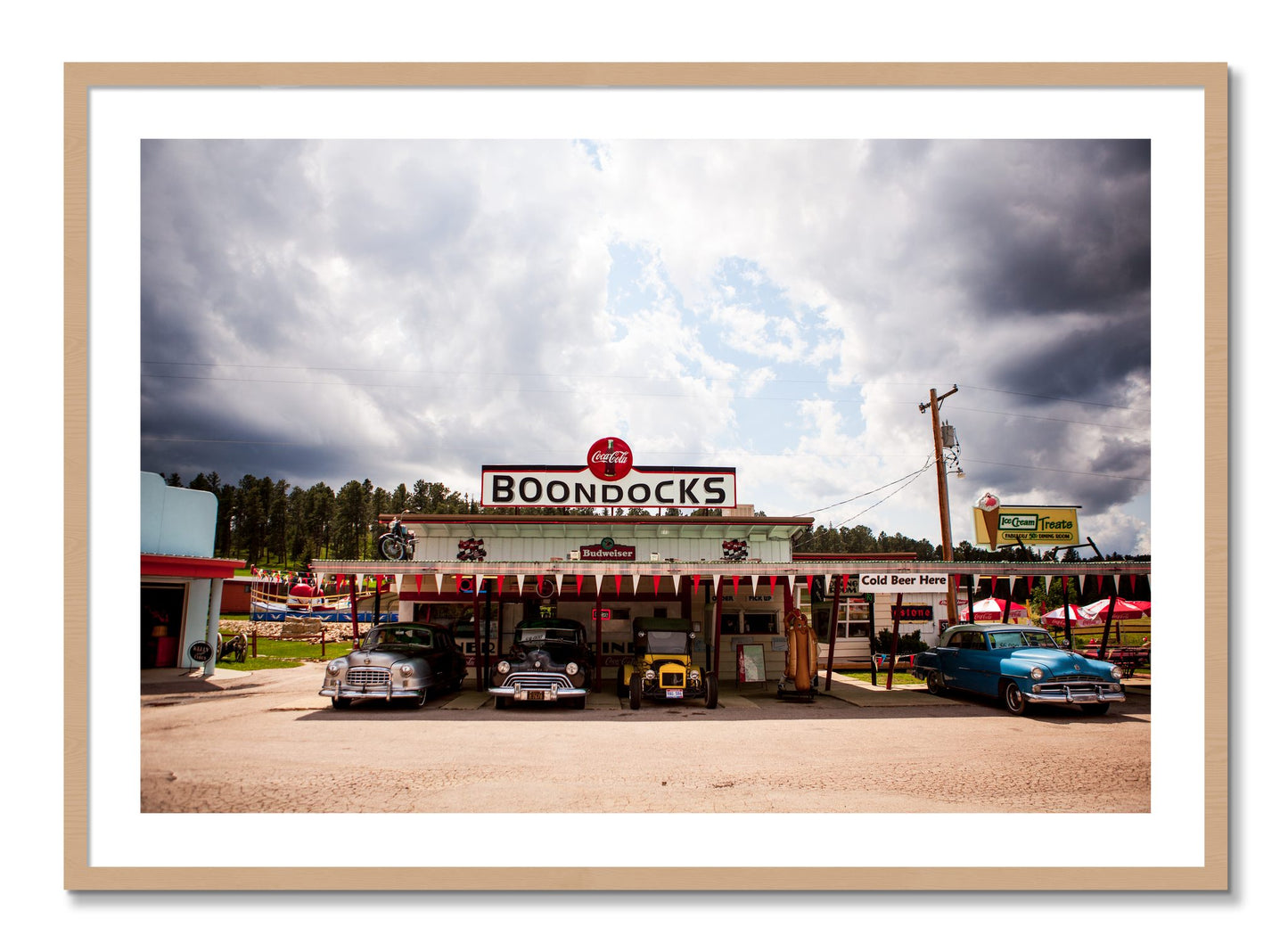 Framed photograph of Boondocks by Dylan Ozanich, Oak frame, Borders