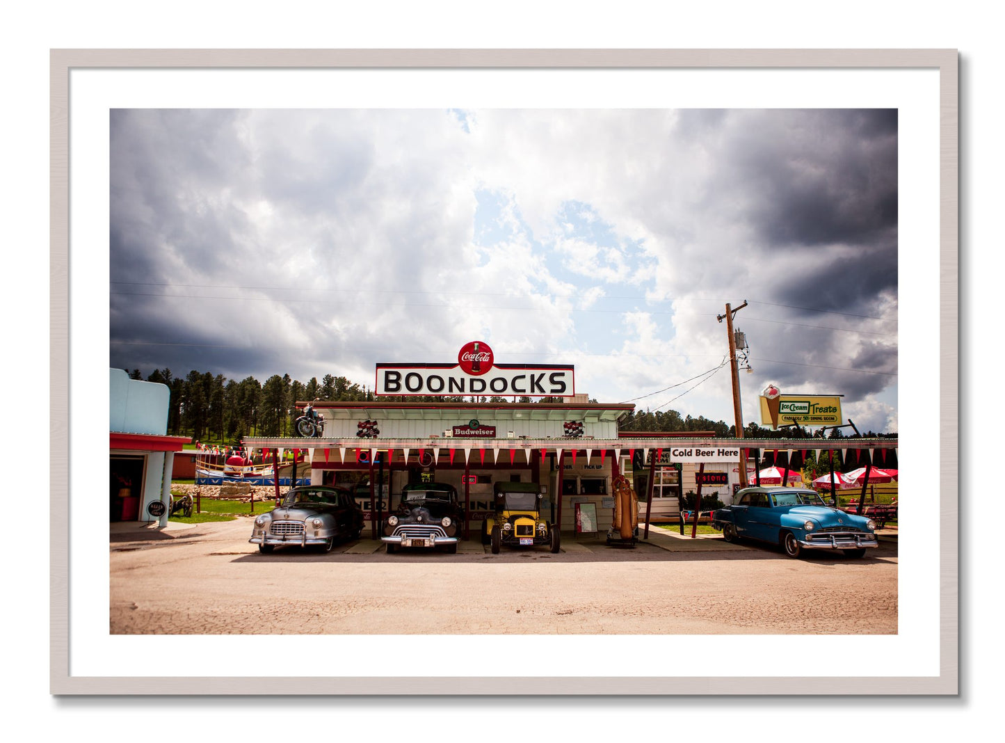 Framed photograph of Boondocks by Dylan Ozanich, White Maple frame, Borders