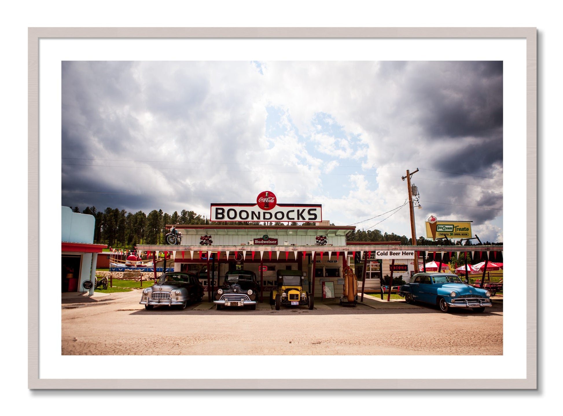Framed photograph of Boondocks by Dylan Ozanich, White Maple frame, Borders