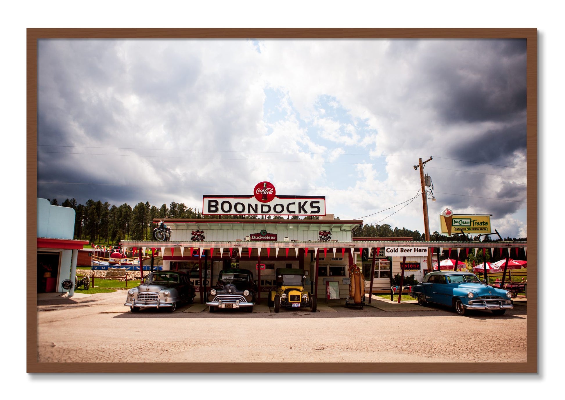 Framed photograph of Boondocks by Dylan Ozanich, Walnut frame, Full Bleed