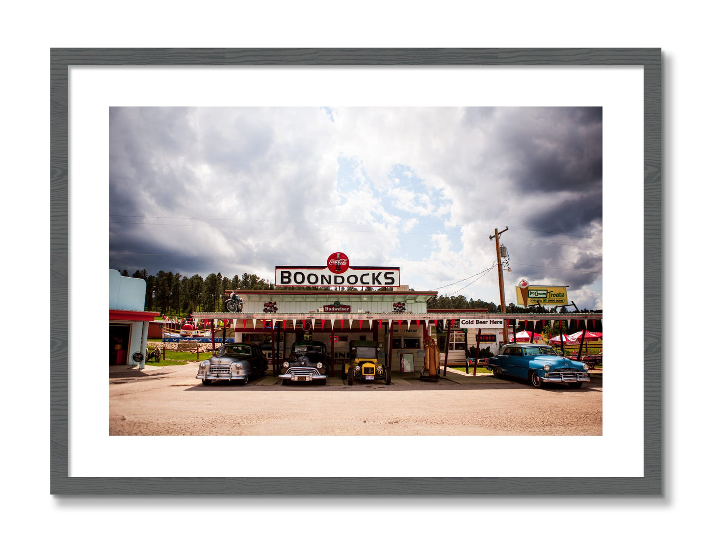 Framed photograph of Boondocks by Dylan Ozanich, Grey frame, Borders
