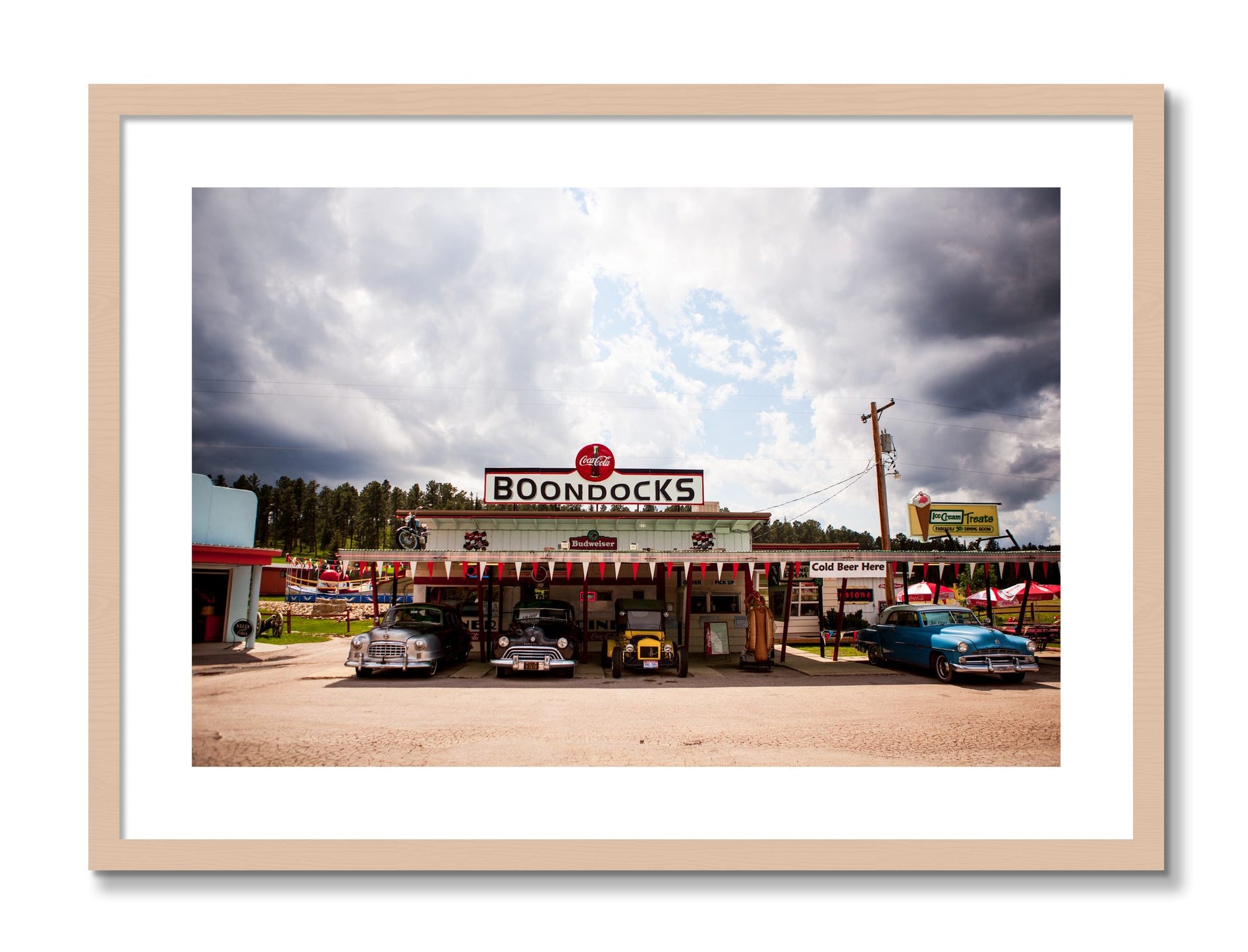Framed photograph of Boondocks by Dylan Ozanich, Maple frame, Borders