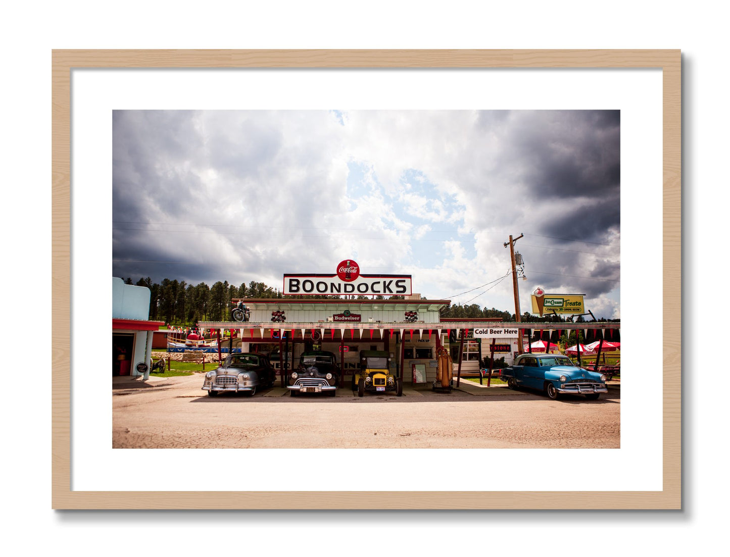 Framed photograph of Boondocks by Dylan Ozanich, Oak frame, Borders