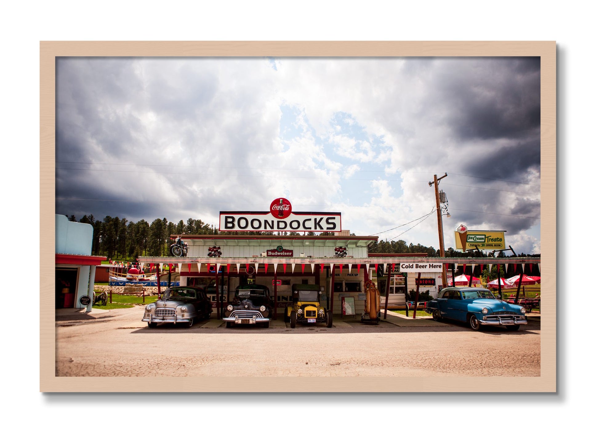 Framed photograph of Boondocks by Dylan Ozanich, Maple frame, Full Bleed