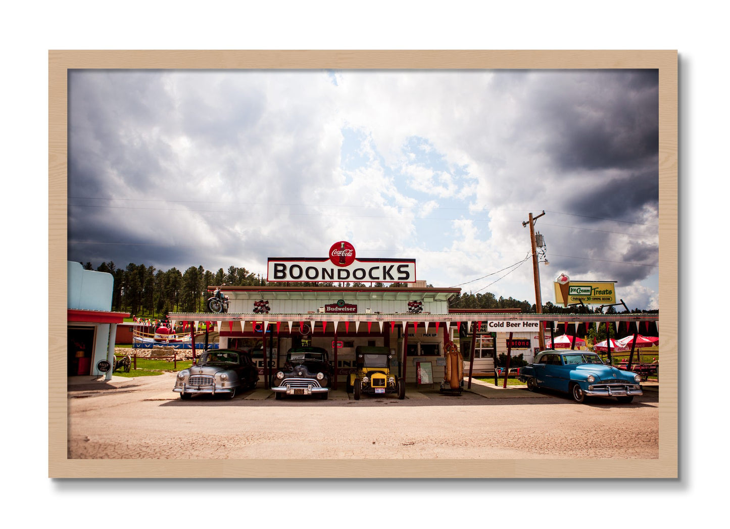 Framed photograph of Boondocks by Dylan Ozanich, Oak frame, Full Bleed