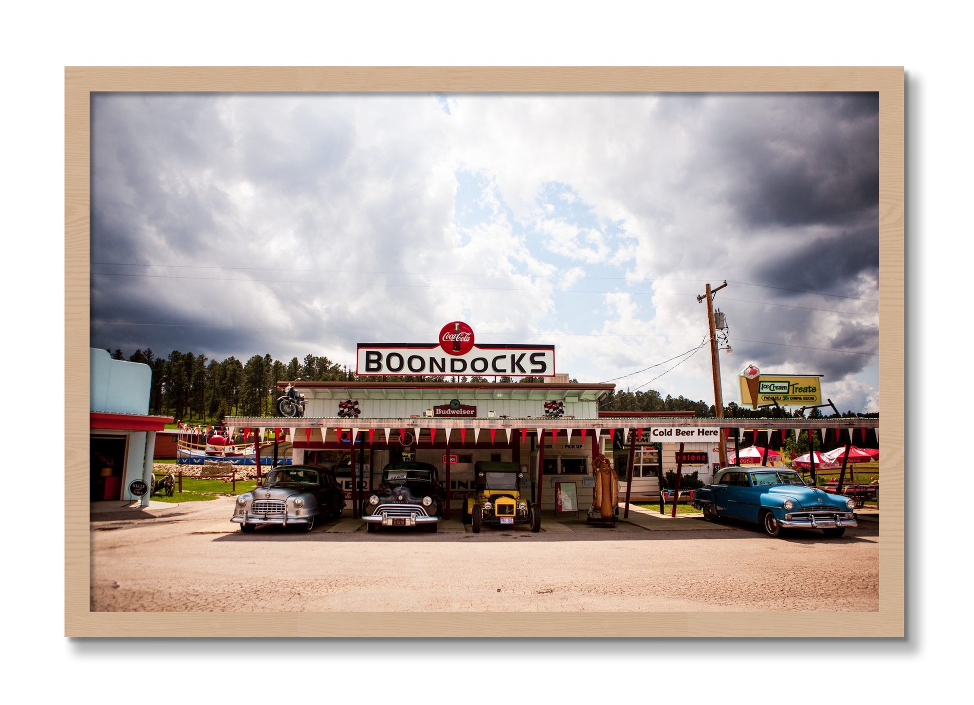 Framed photograph of Boondocks by Dylan Ozanich, Oak frame, Full Bleed