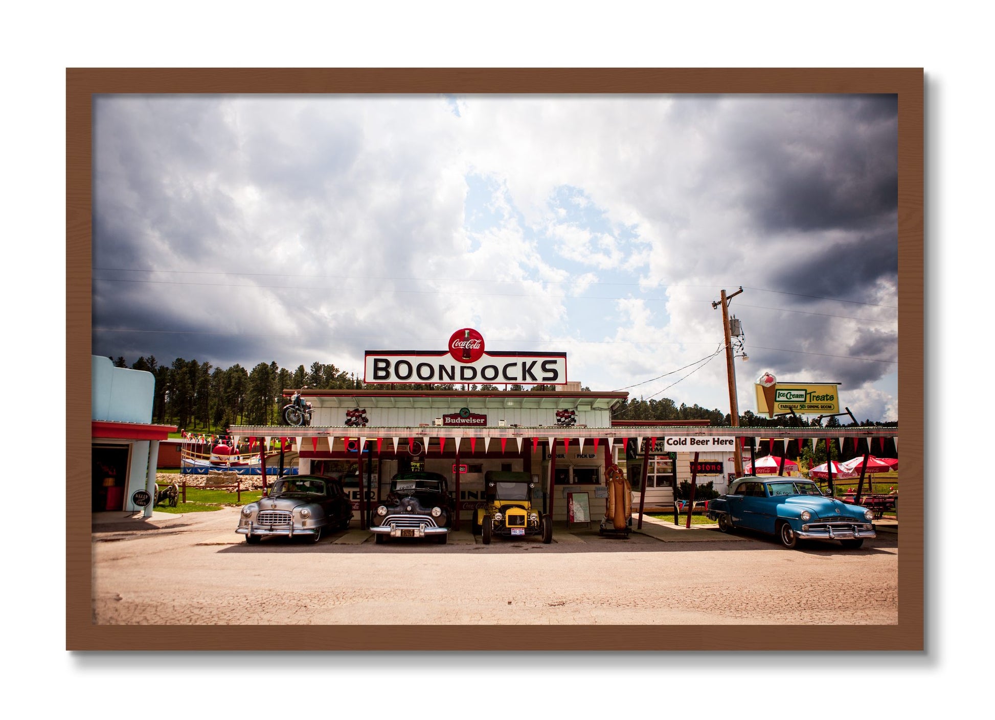 Framed photograph of Boondocks by Dylan Ozanich, Walnut frame, Full Bleed