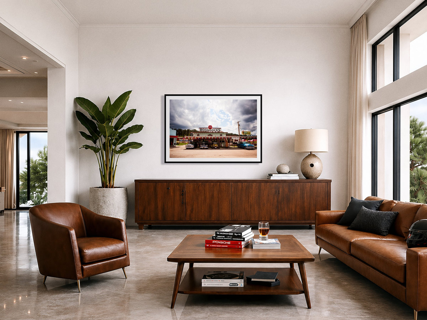 Framed photograph of Boondocks by Dylan Ozanich displayed on a wall