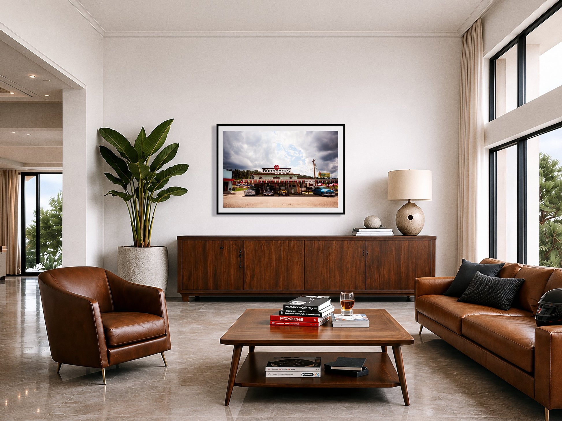 Framed photograph of Boondocks by Dylan Ozanich displayed on a wall