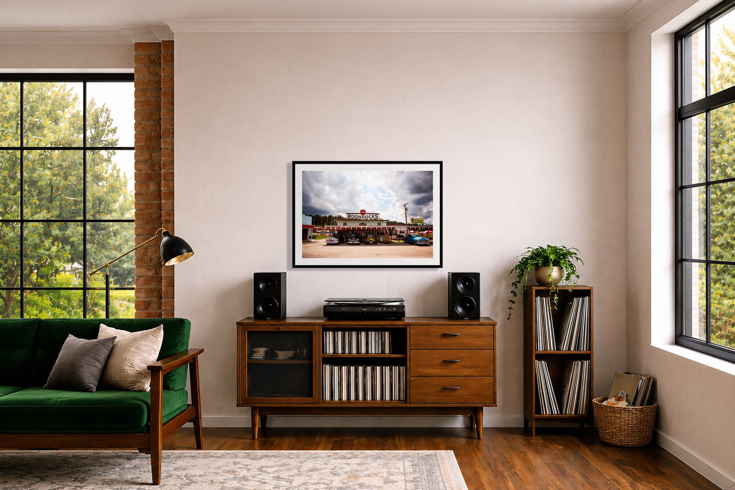 Framed photograph of Boondocks by Dylan Ozanich displayed on a wall