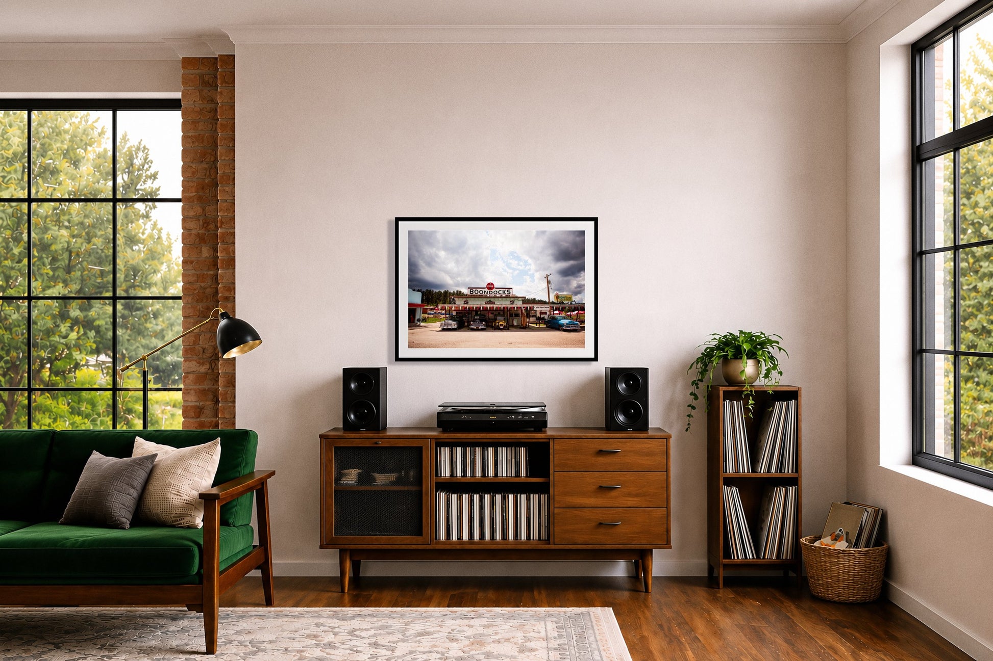 Framed photograph of Boondocks by Dylan Ozanich displayed on a wall