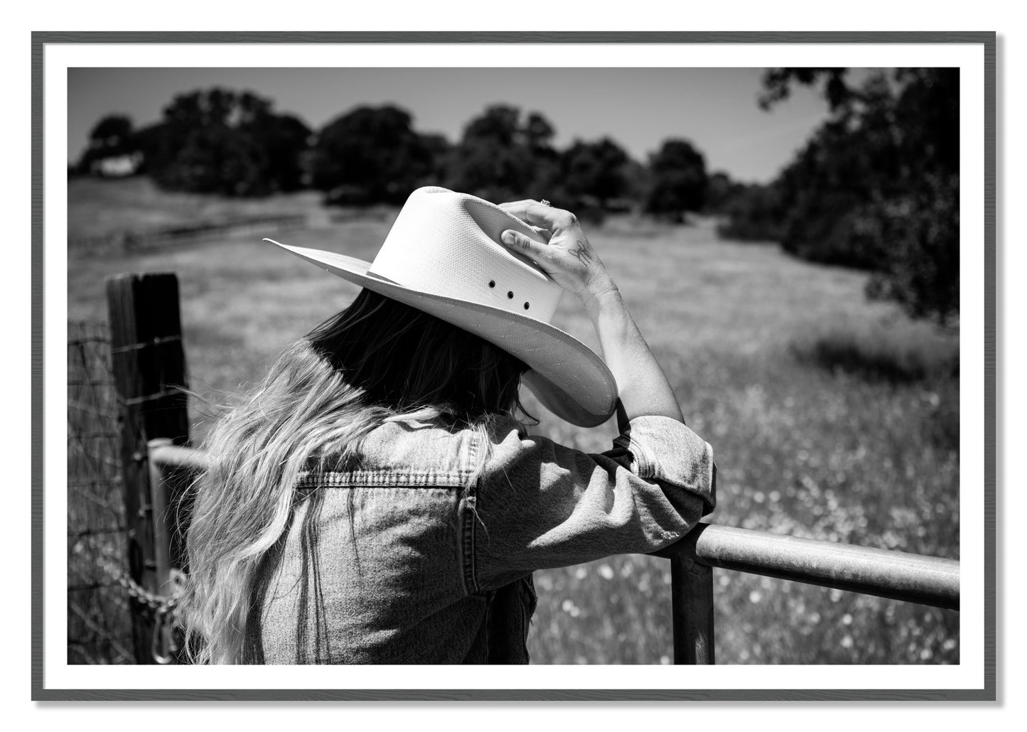Branded by Dylan Ozanich, 48×72 print with a White Border in a Grey frame