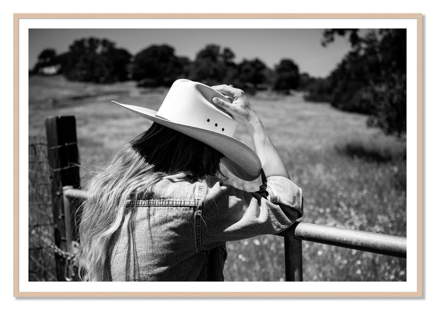 Branded by Dylan Ozanich, 48×72 print with a White Border in a Maple frame