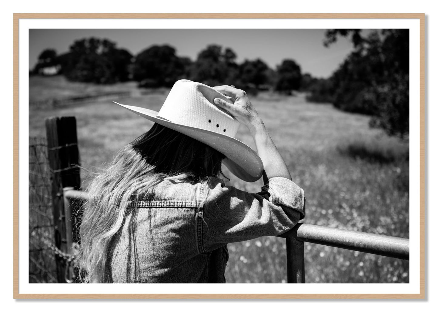 Branded by Dylan Ozanich, 48×72 print with a White Border in an Oak frame