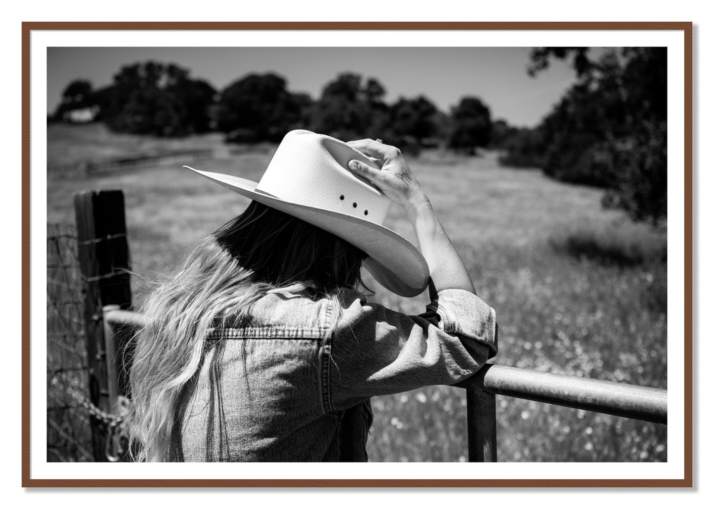 Branded by Dylan Ozanich, 48×72 print with a White Border in a Walnut frame