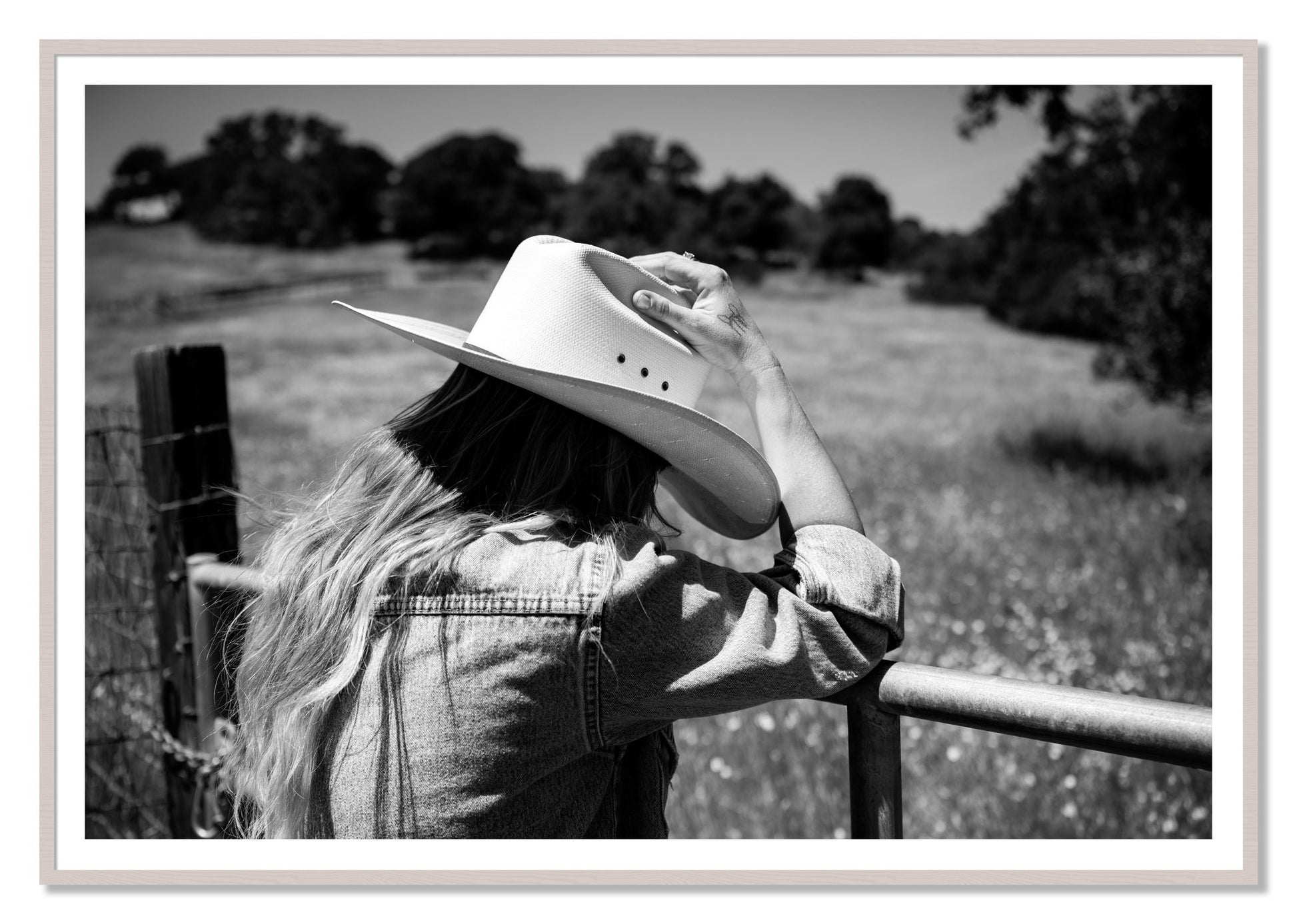 Branded by Dylan Ozanich, 48×72 print with a White Border in a White Maple frame