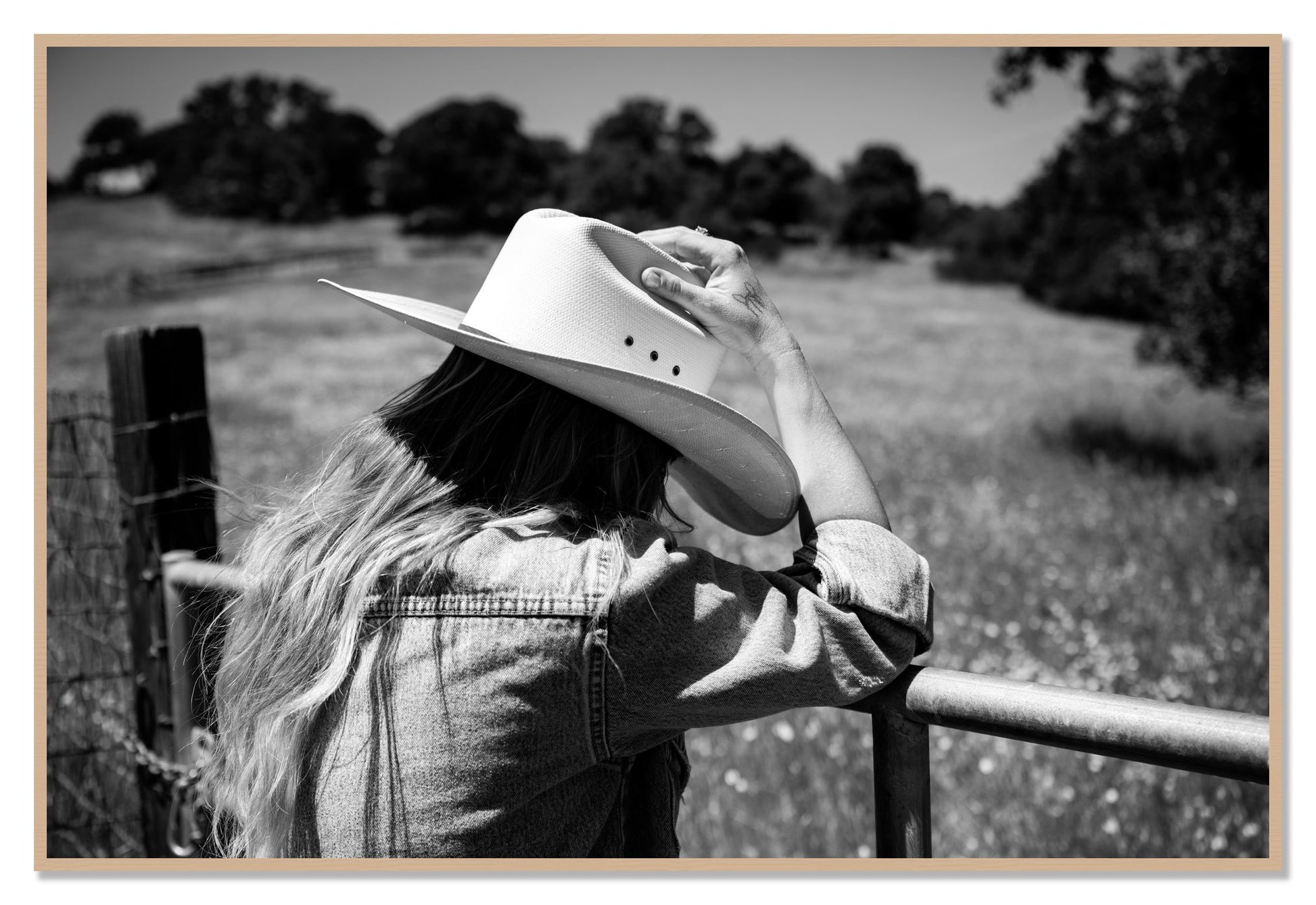Branded by Dylan Ozanich, 48×72 Full Bleed Print in an Oak frame