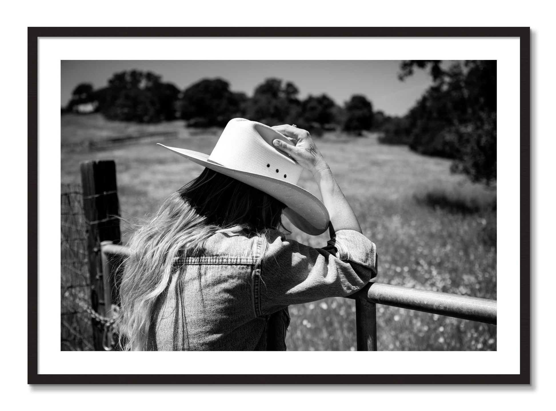 Framed photograph of Branded by Dylan Ozanich, Black Walnut frame, Borders