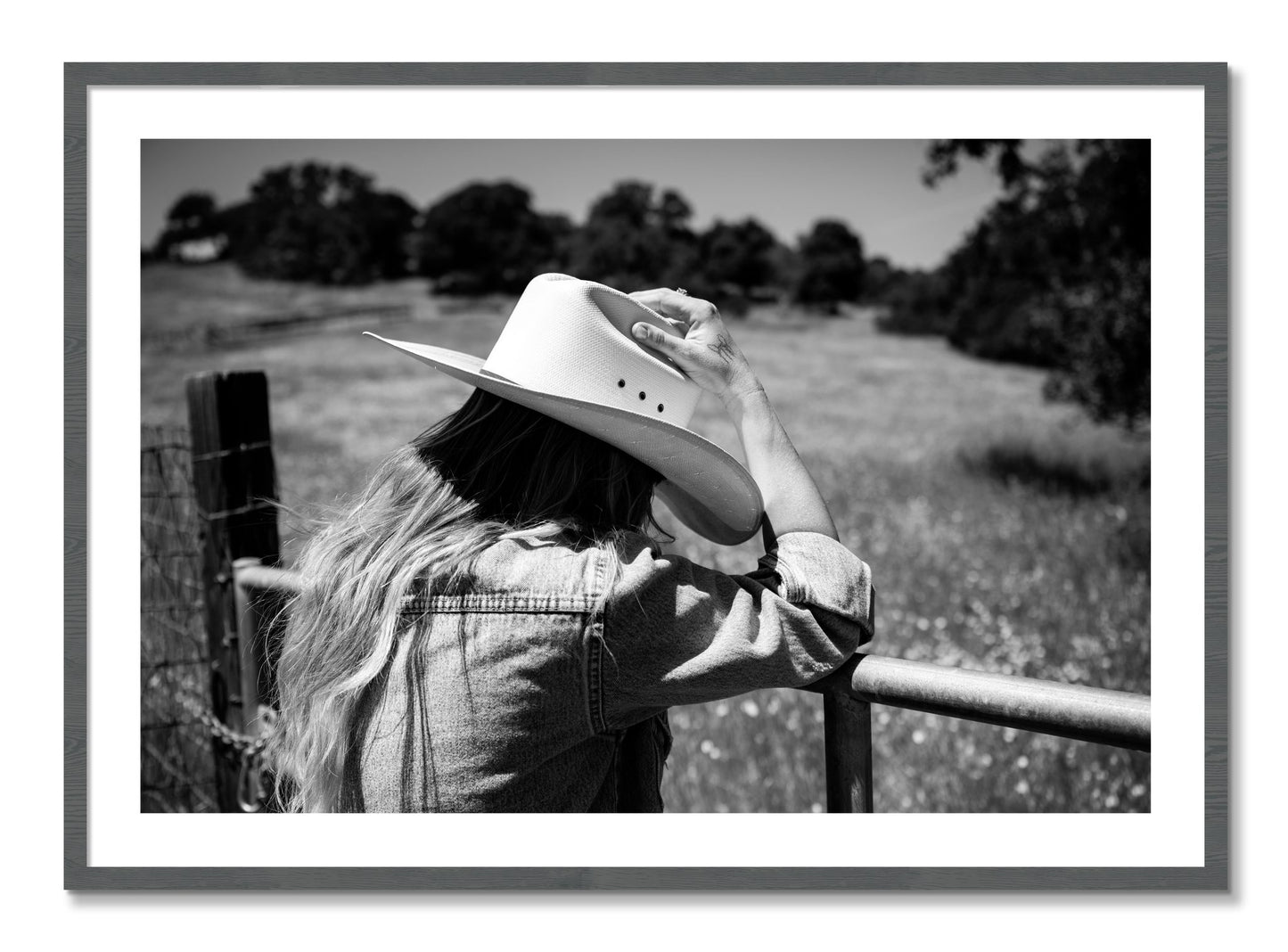 Framed photograph of Branded by Dylan Ozanich, Grey frame, Borders