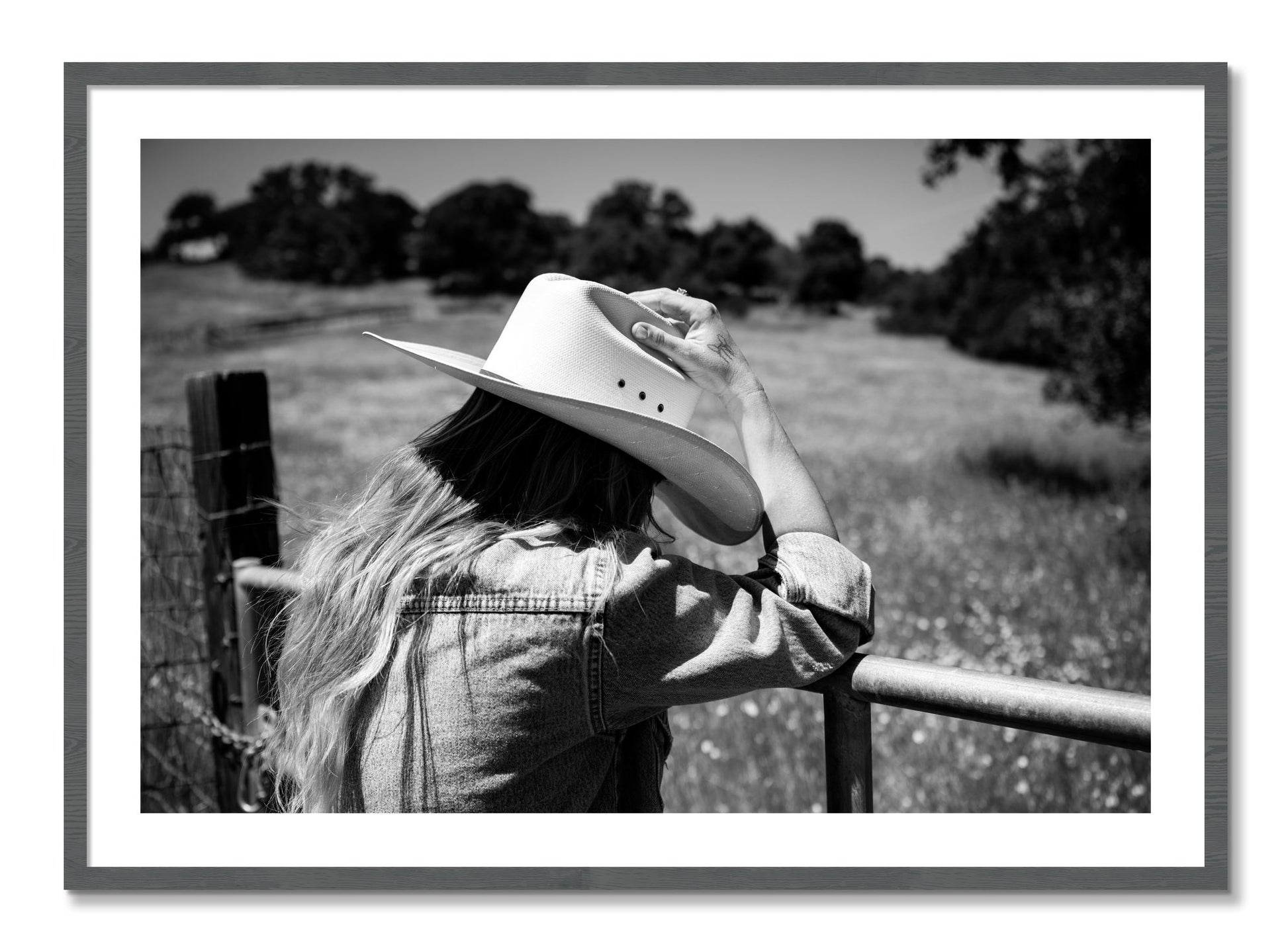 Framed photograph of Branded by Dylan Ozanich, Grey frame, Borders