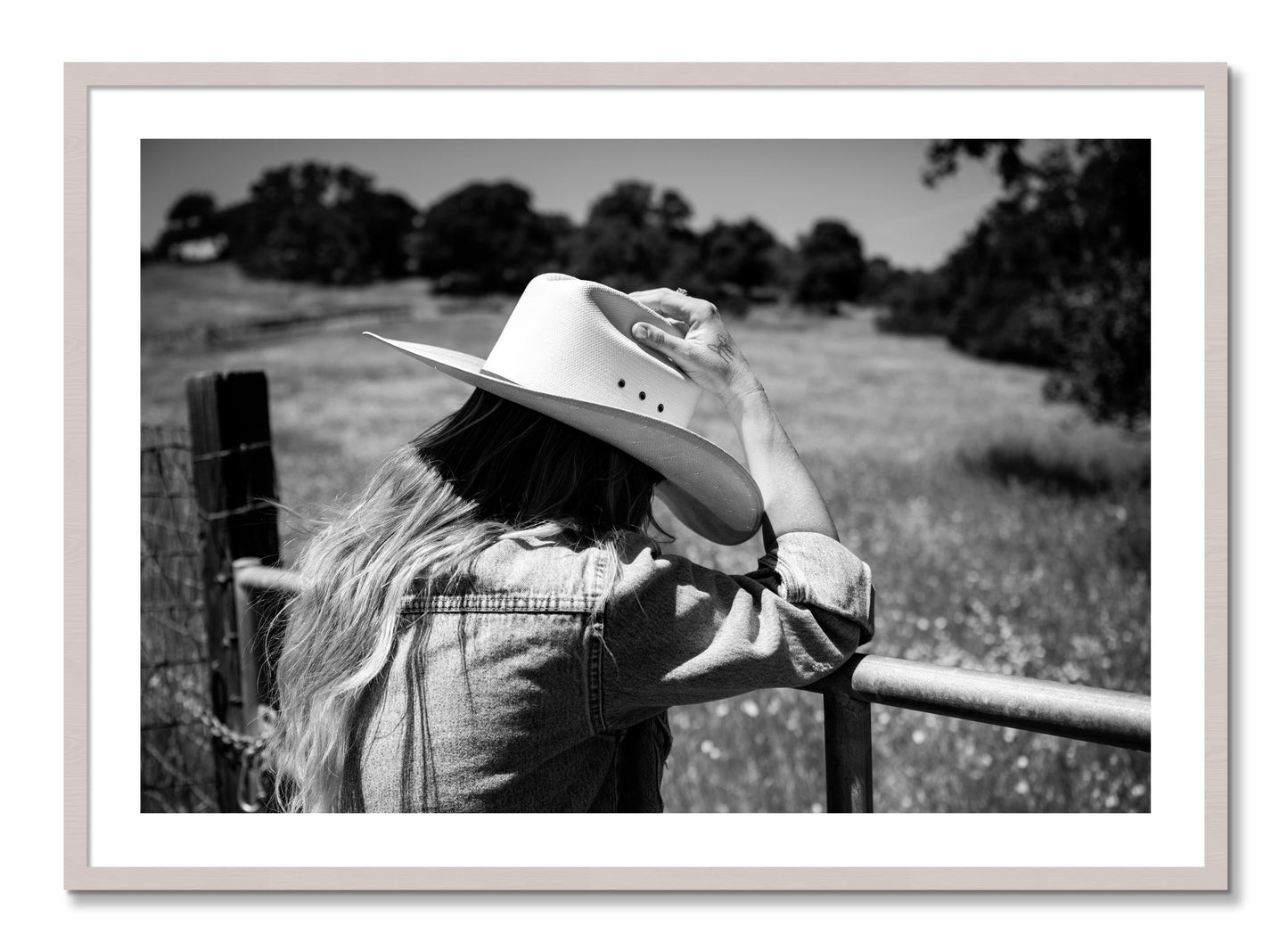 Framed photograph of Branded by Dylan Ozanich, White Maple frame, Borders