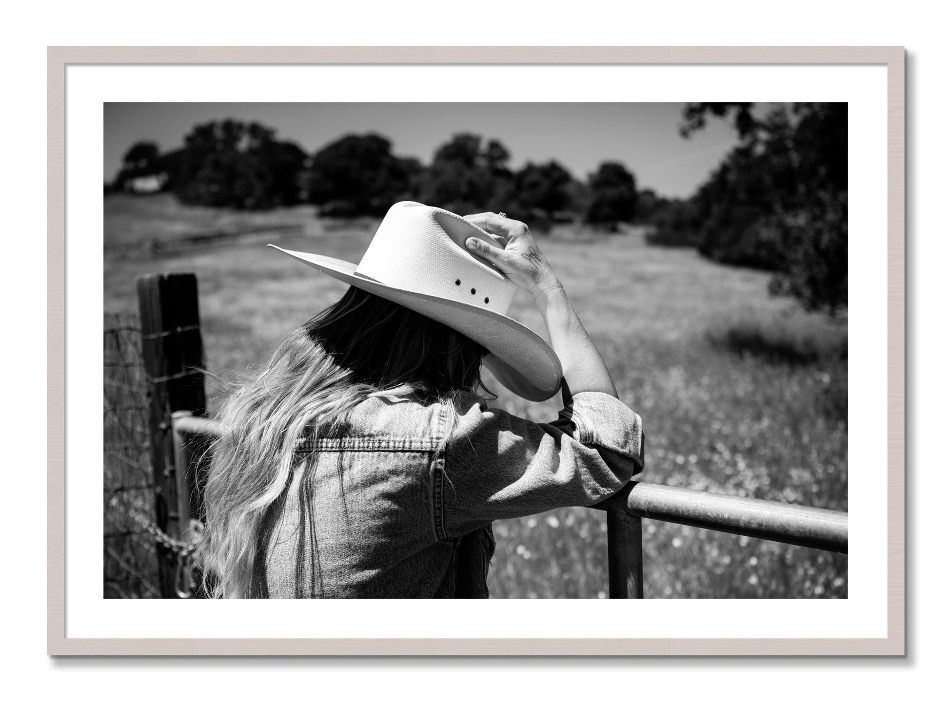 Framed photograph of Branded by Dylan Ozanich, White Maple frame, Borders