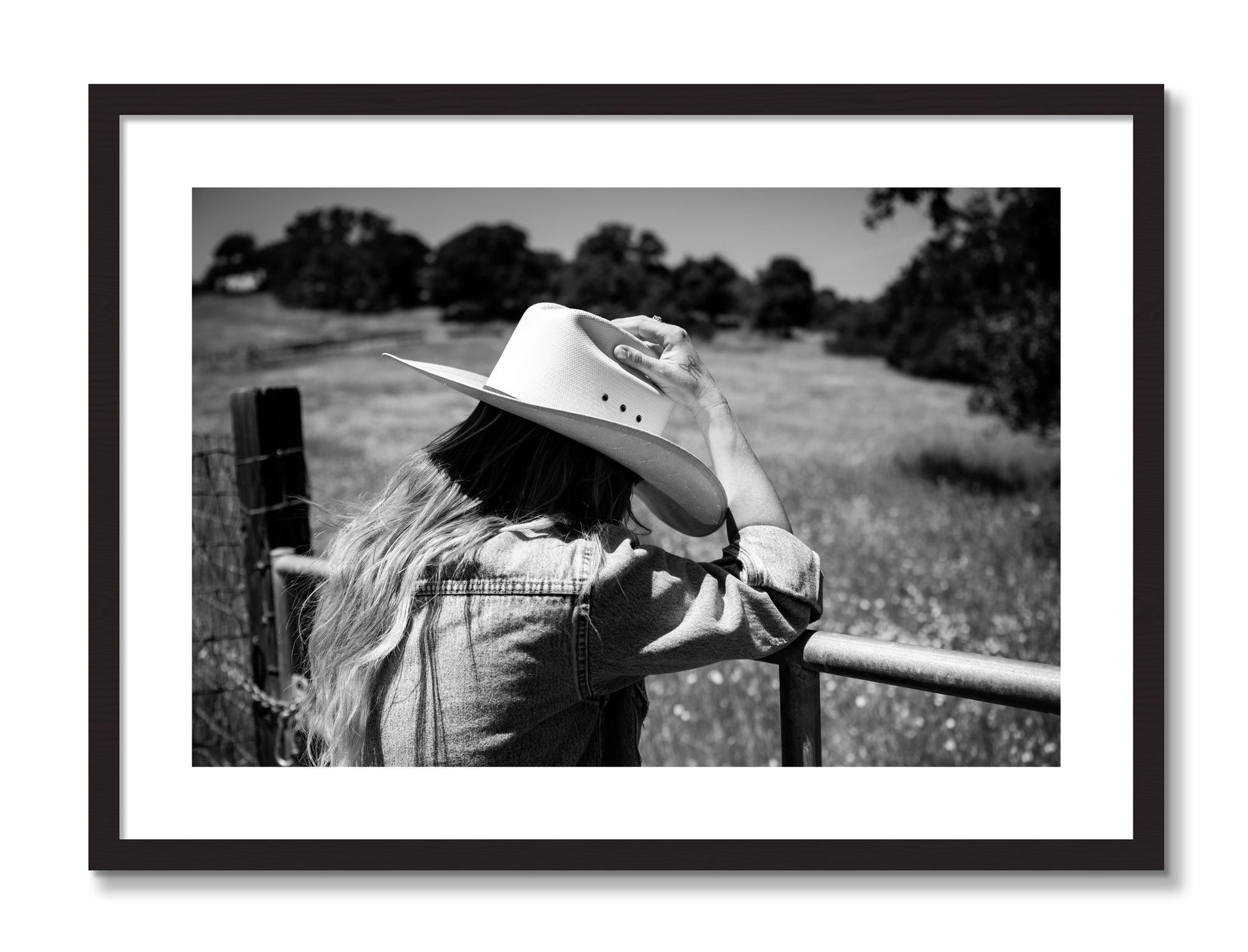 Framed photograph of Branded by Dylan Ozanich, Black Walnut frame, Borders