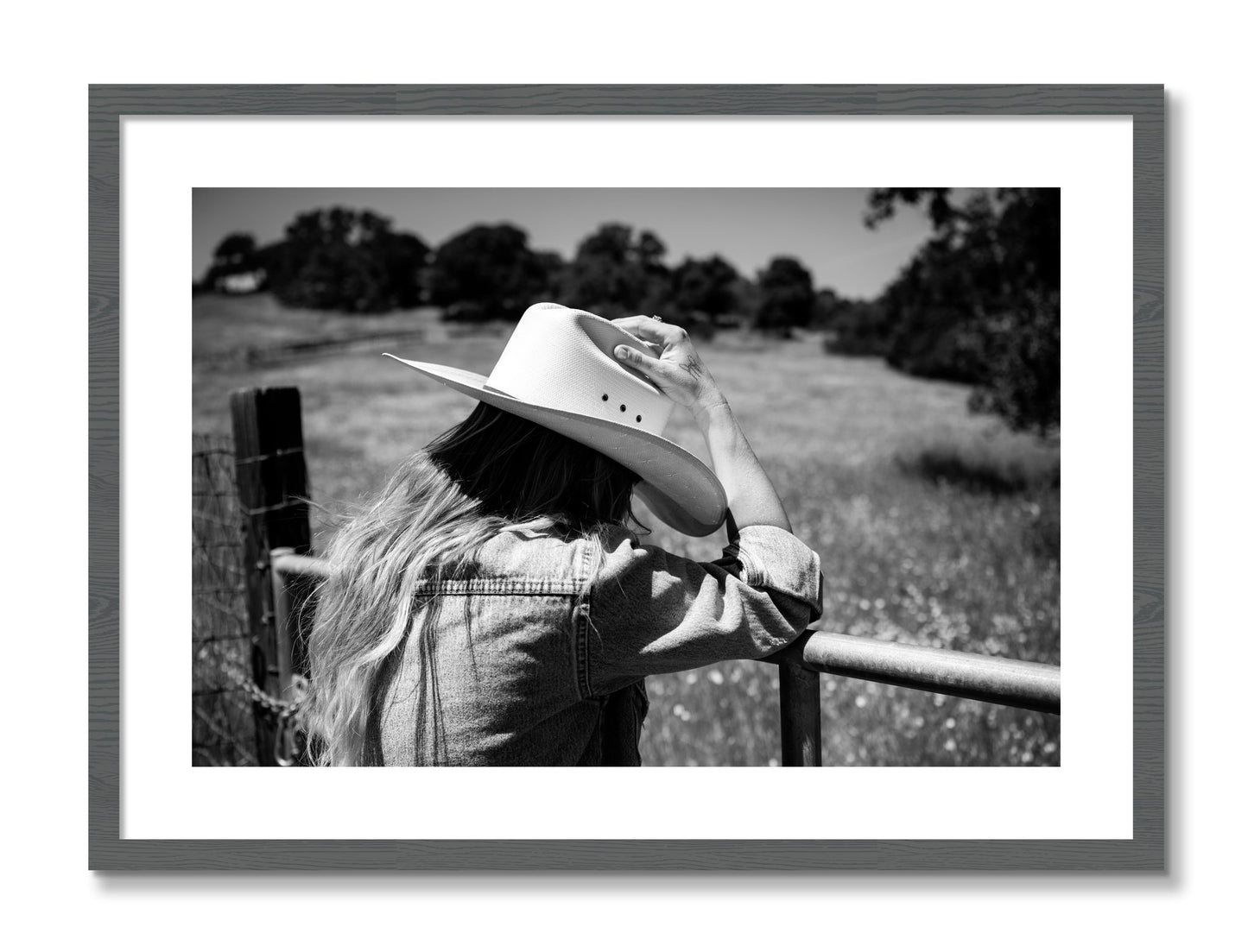 Framed photograph of Branded by Dylan Ozanich, Grey frame, Borders