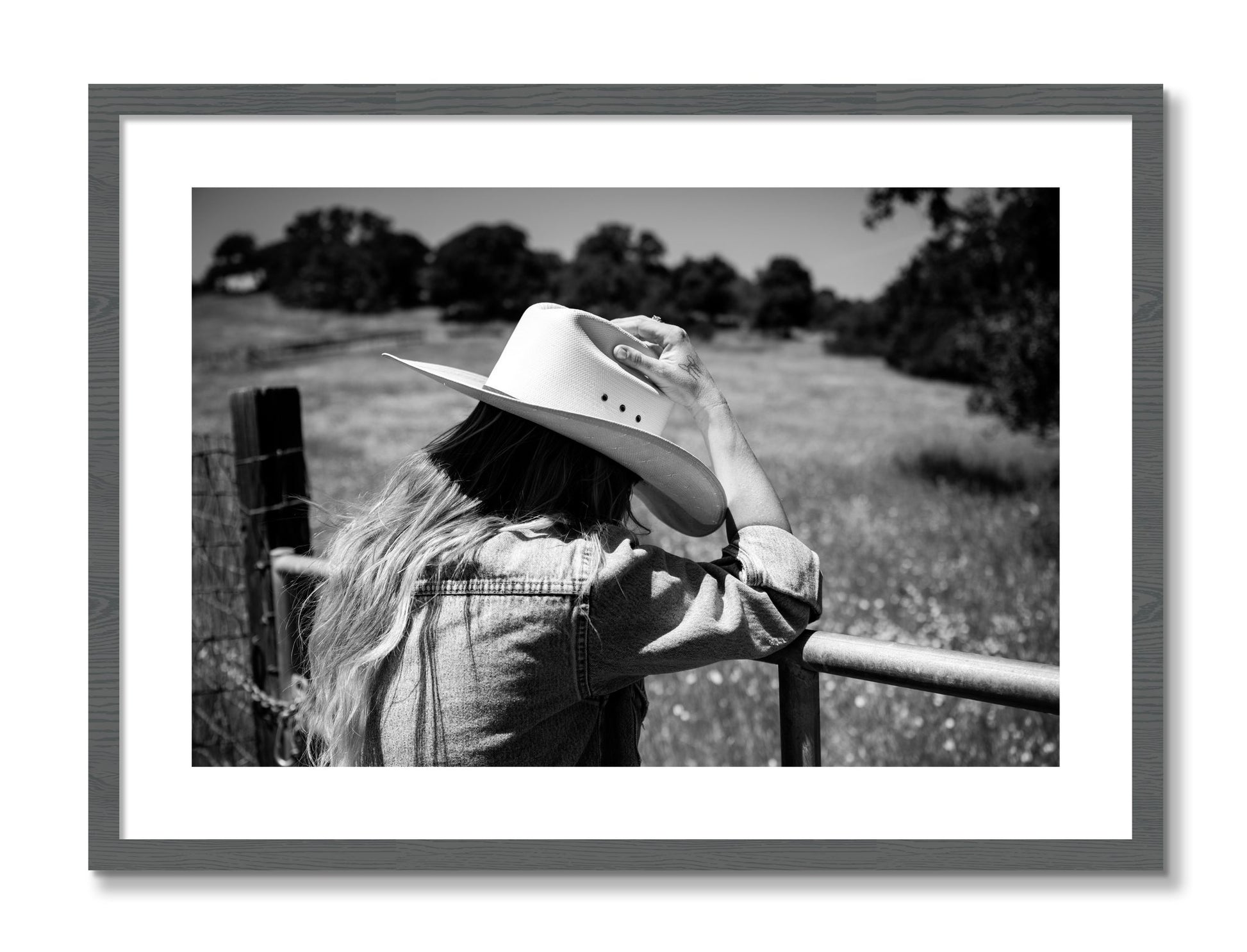 Framed photograph of Branded by Dylan Ozanich, Grey frame, Borders