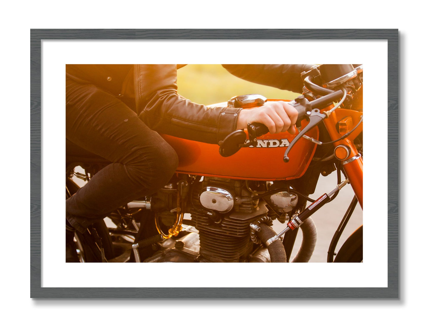 Framed photograph of Cafe Costa by Dylan Ozanich, Grey frame, Borders