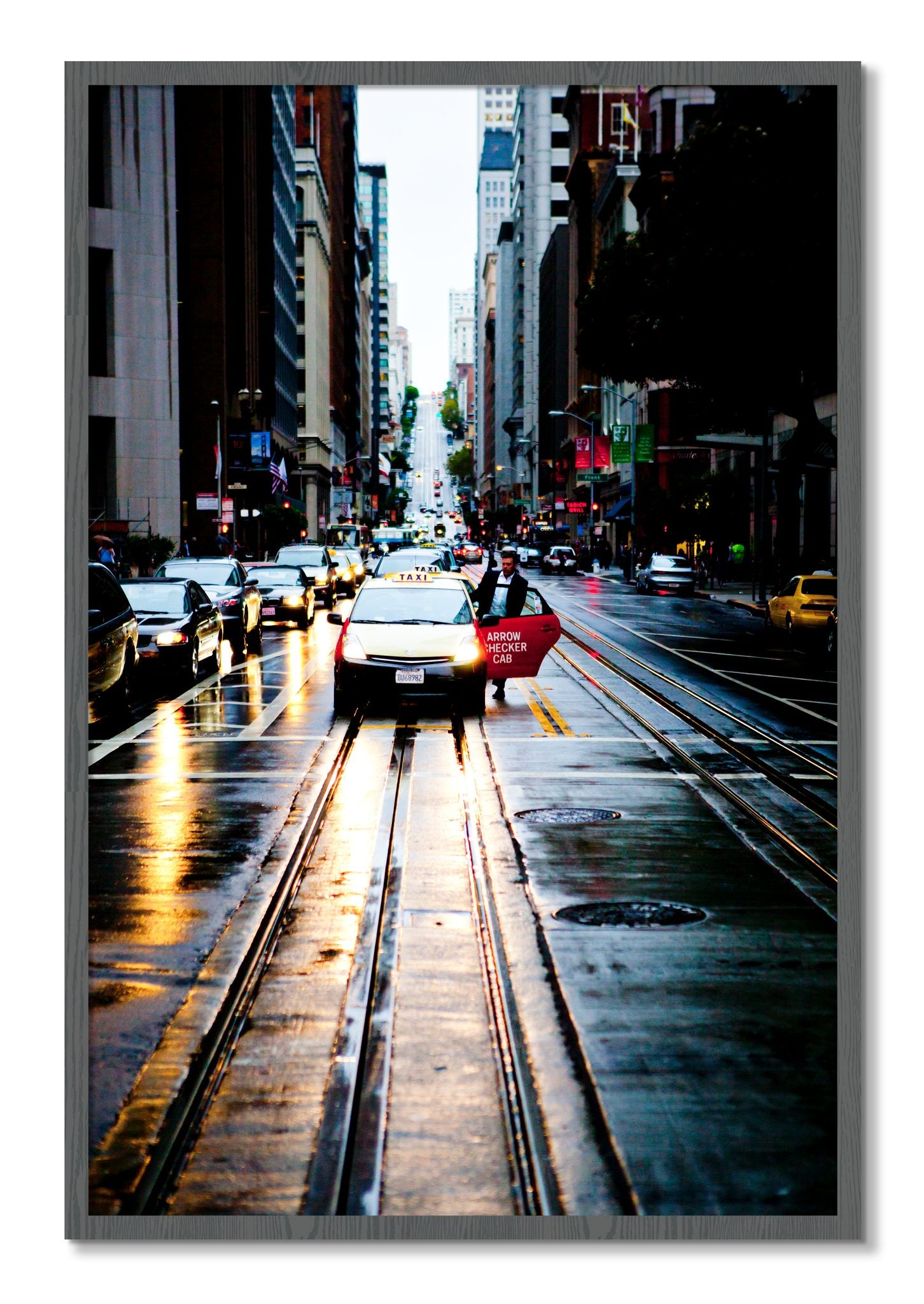 Framed photograph of Californa Street by Dylan Ozanich, Grey frame, Full Bleed
