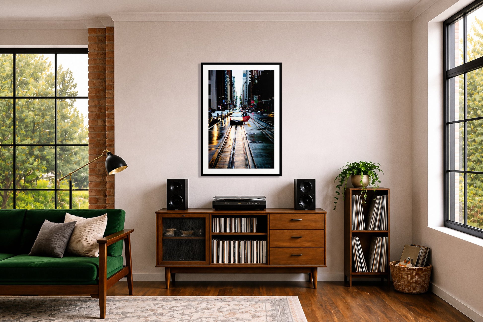 Framed photograph of Californa Street by Dylan Ozanich displayed on a wall