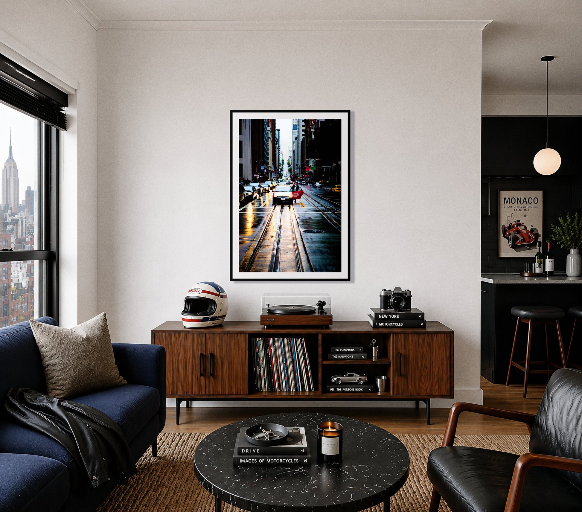 Framed photograph of Californa Street by Dylan Ozanich displayed on a wall