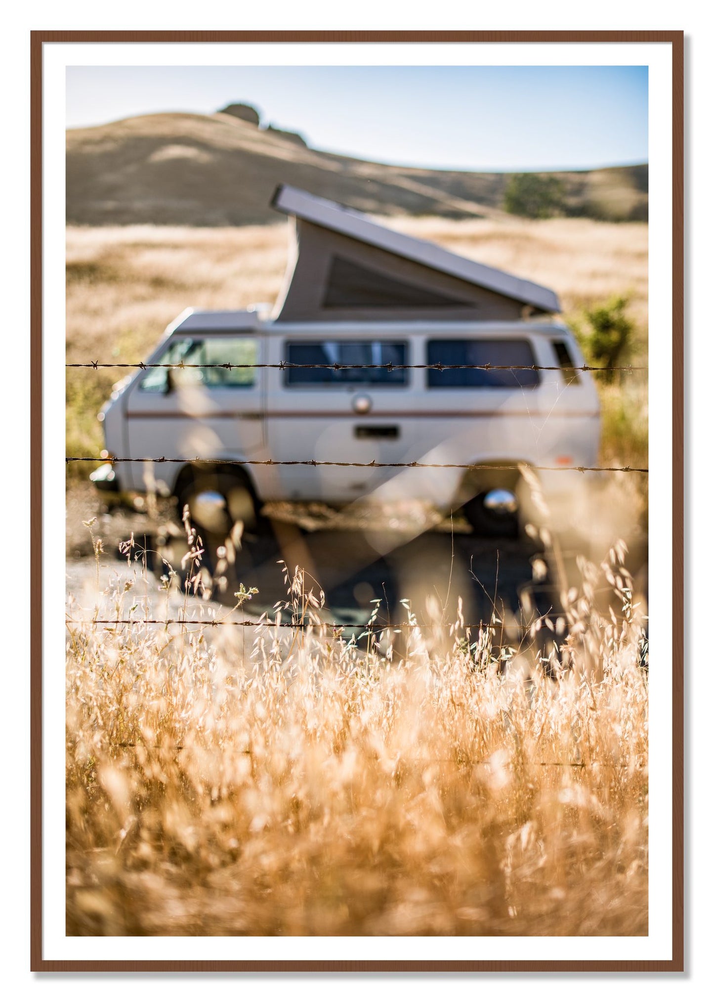 California Classic by Dylan Ozanich, 48×72 print with a White Border in a Walnut frame