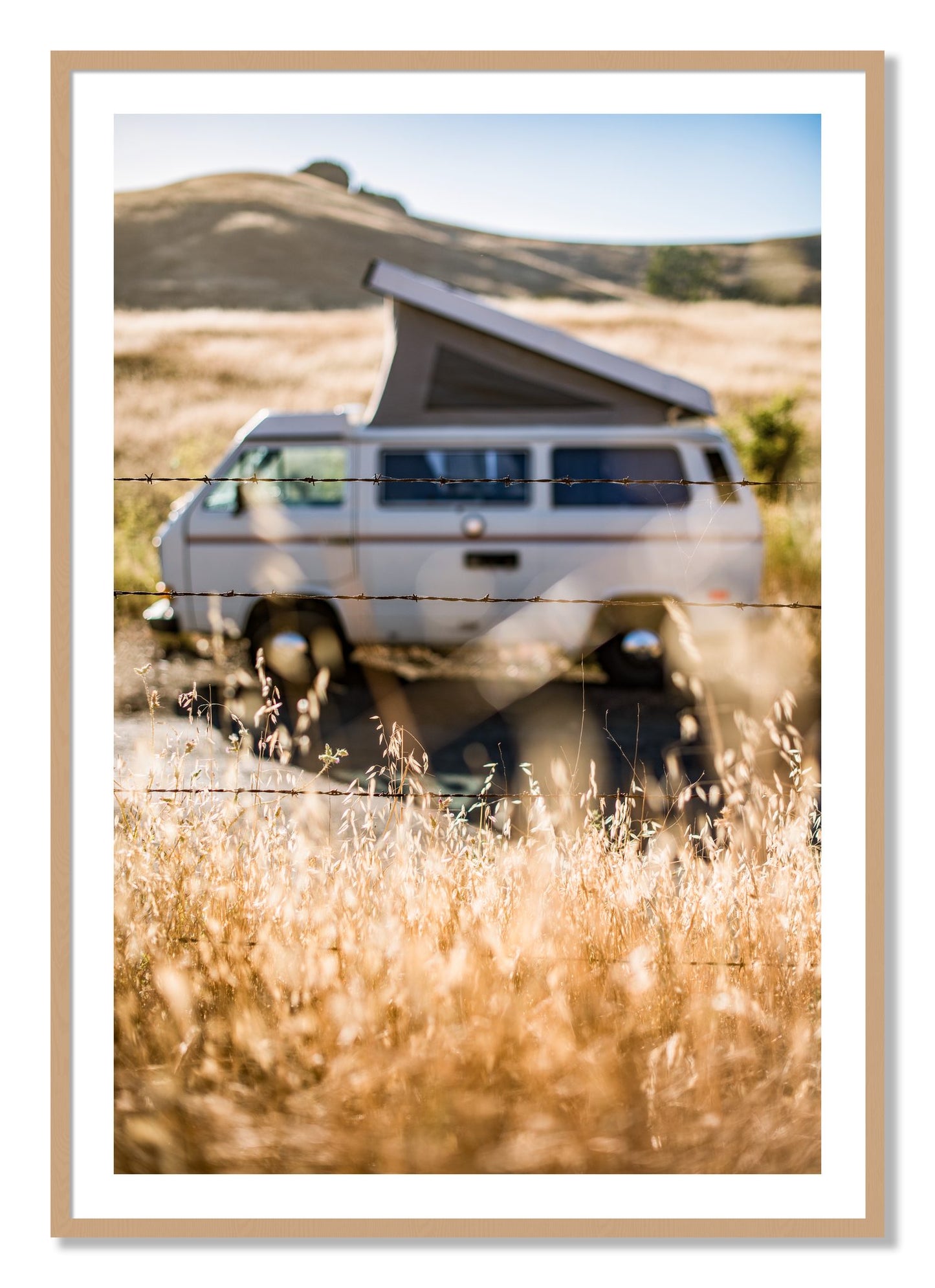 Framed photograph of California Classic by Dylan Ozanich, Oak frame, Borders