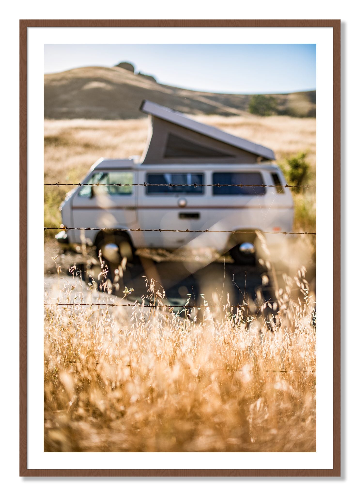 Framed photograph of California Classic by Dylan Ozanich, Walnut frame, Borders