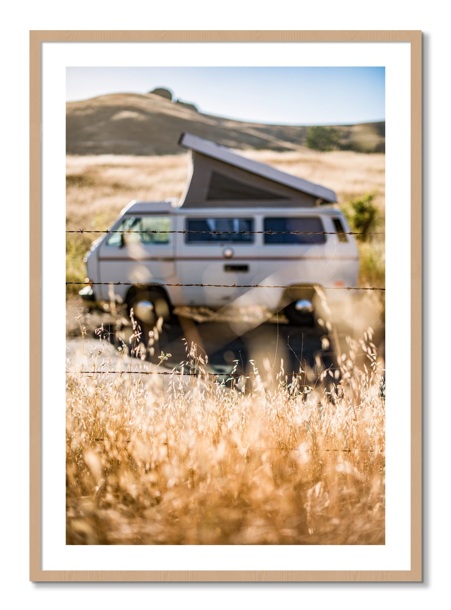 Framed photograph of California Classic by Dylan Ozanich, Oak frame, Borders
