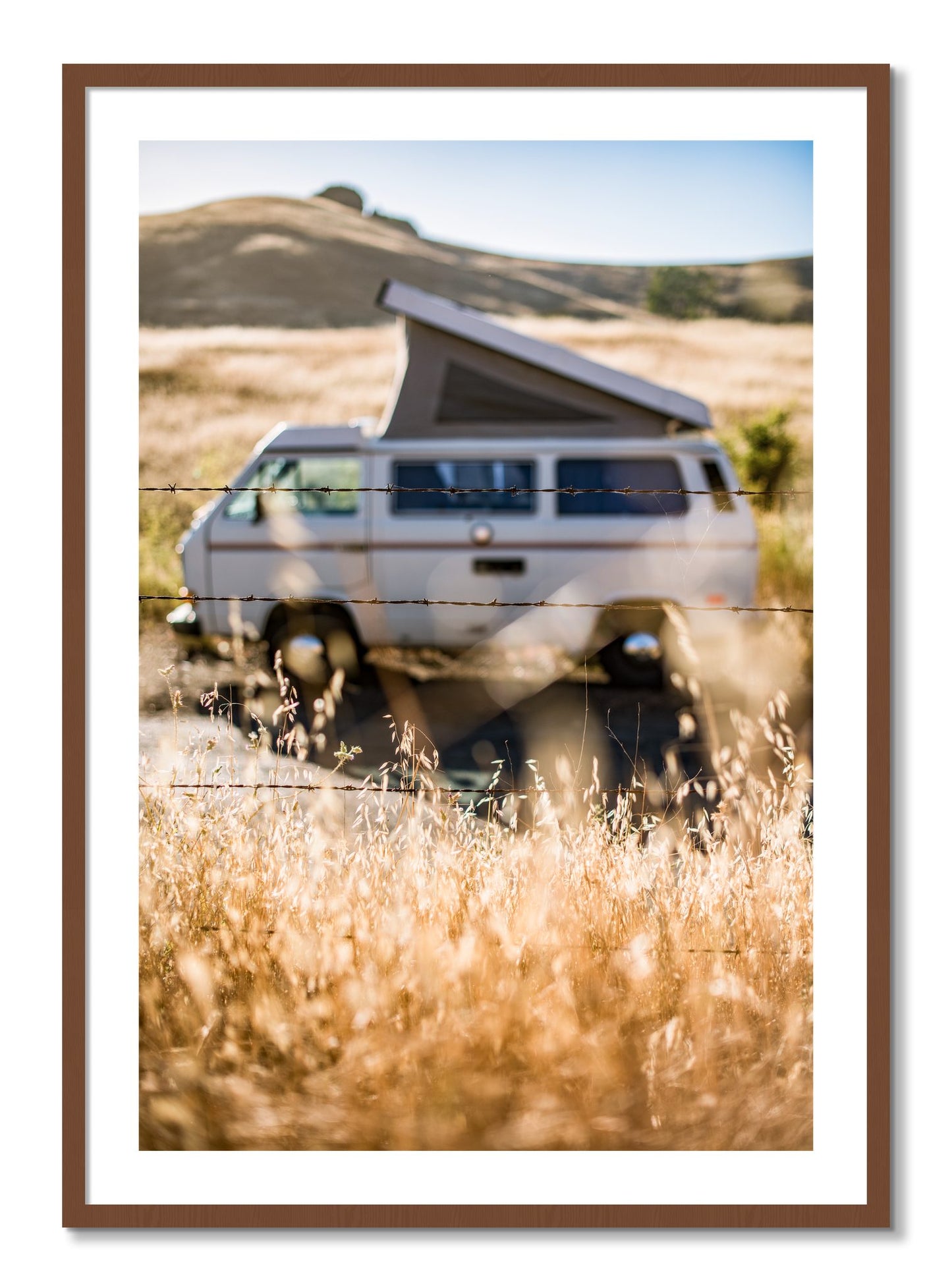 Framed photograph of California Classic by Dylan Ozanich, Walnut frame, Borders