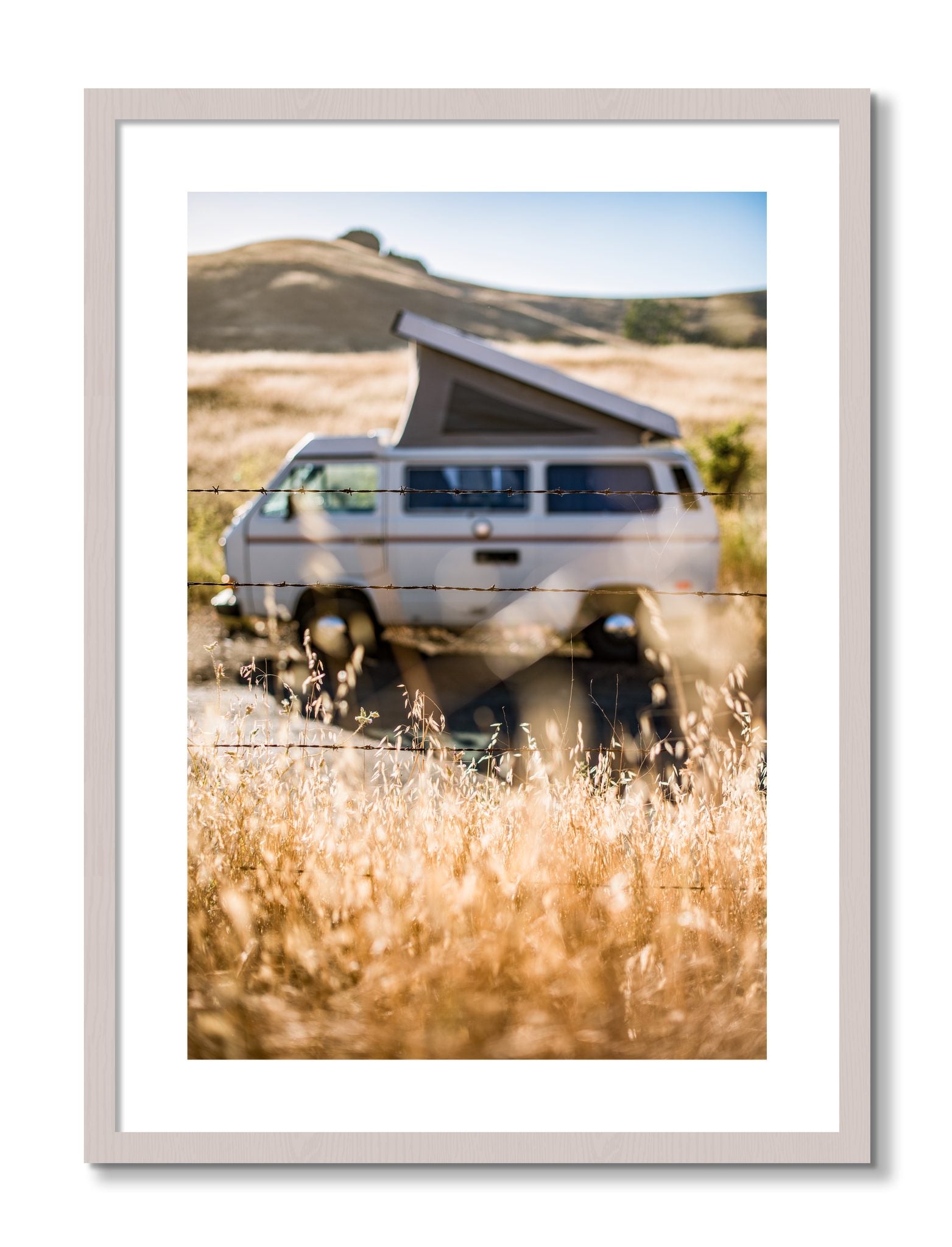 Framed photograph of California Classic by Dylan Ozanich, White Maple frame, Borders