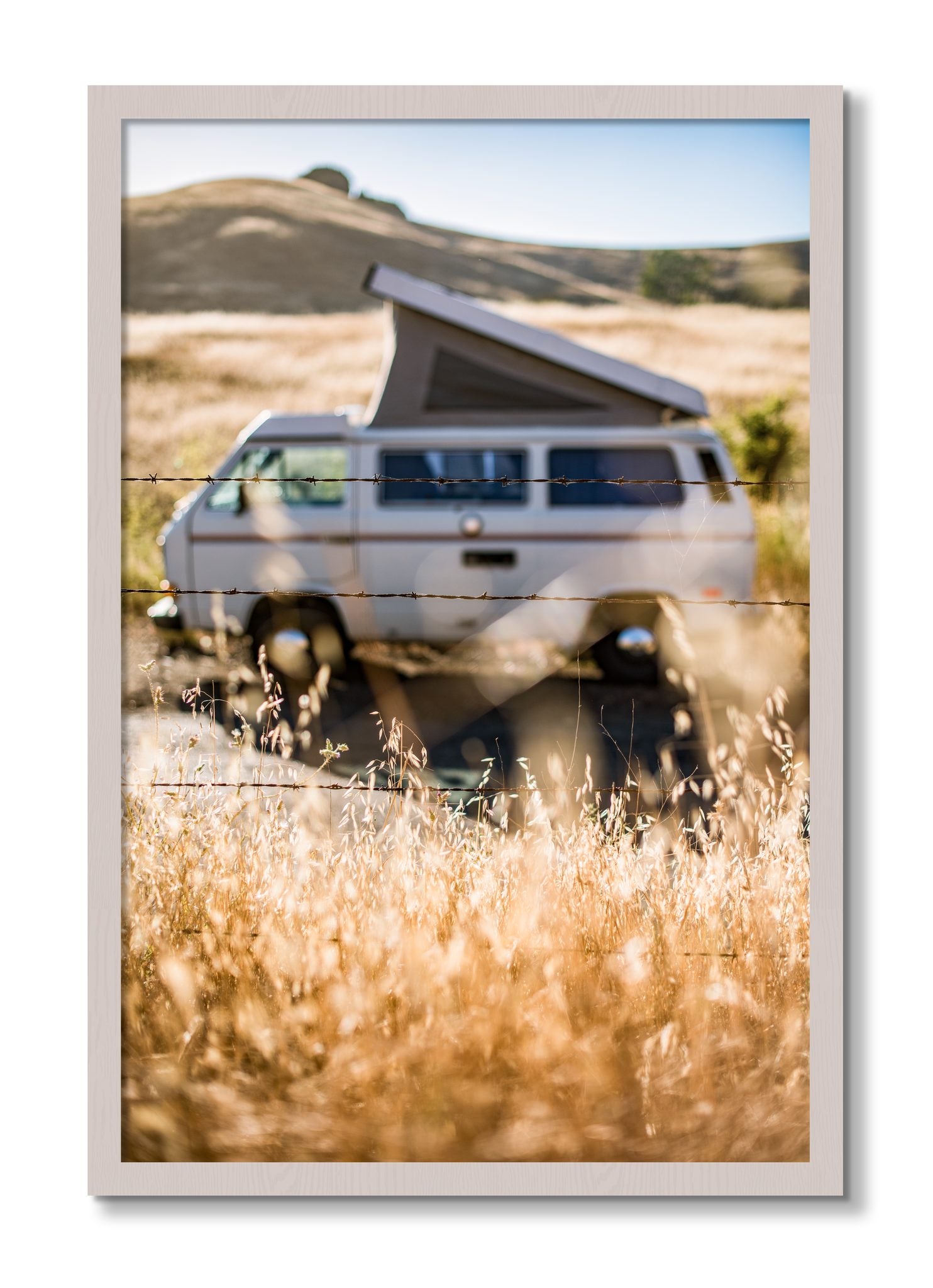 Framed photograph of California Classic by Dylan Ozanich, White Maple frame, Full Bleed