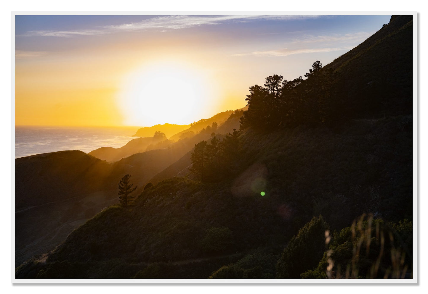 California Coastline by Dylan Ozanich, 48×72 Full Bleed Print in a White frame